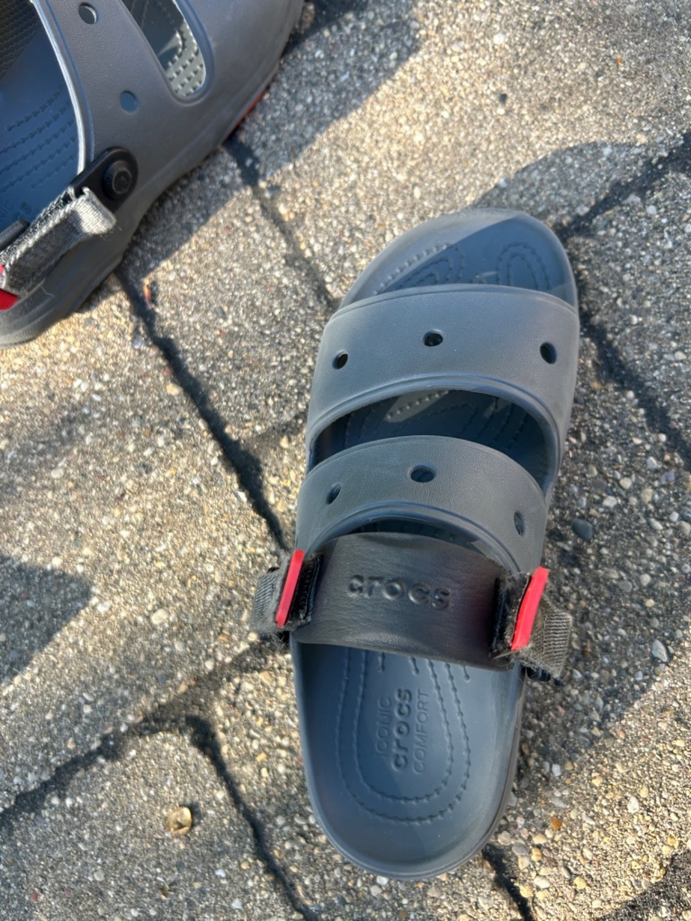 CROCS Black and Red Classic Clog Sandals - Picture 4 of 5